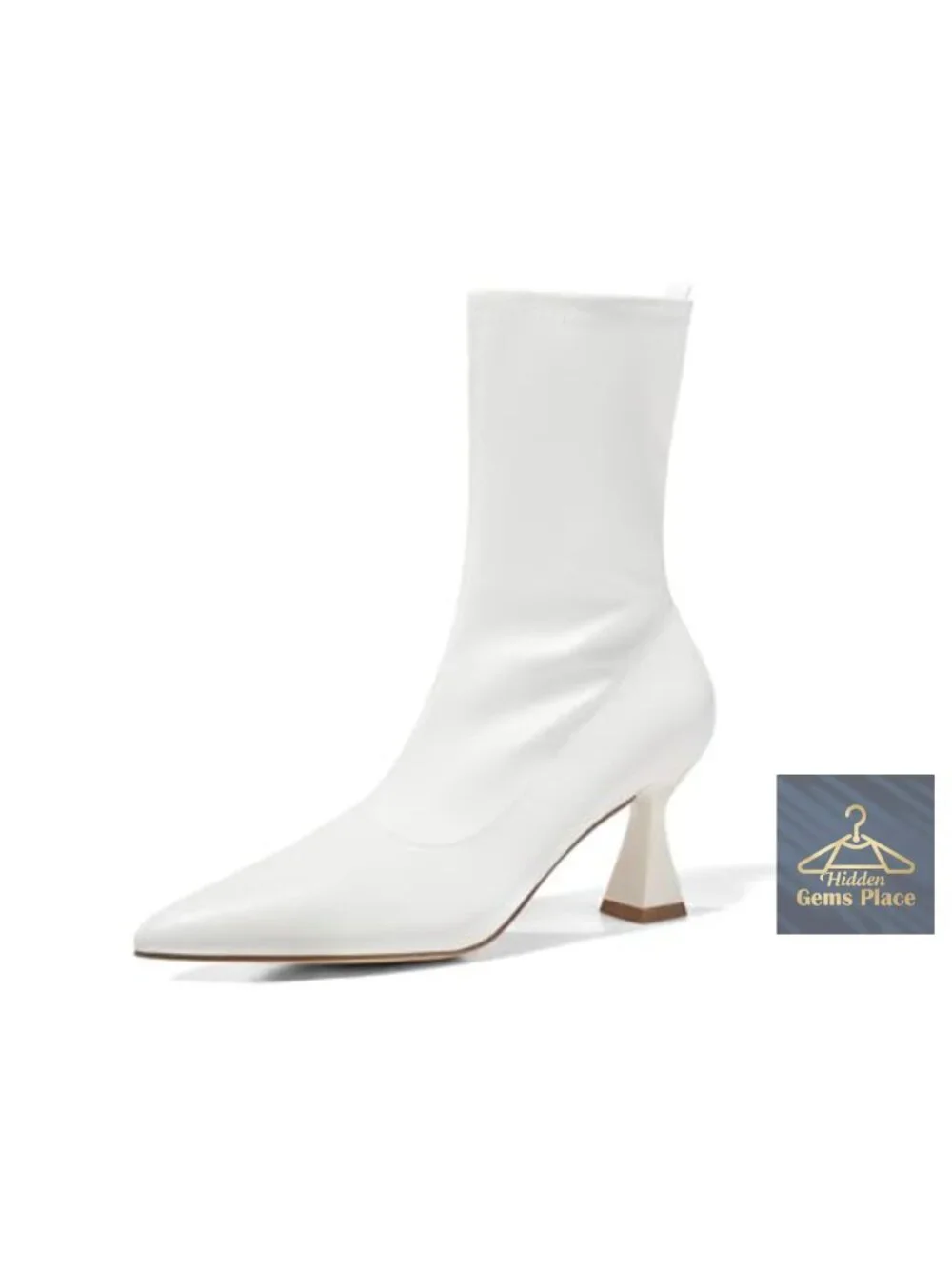 Pointed Toe Kitten Heel Side Zipper Ankle Booties with PU Upper